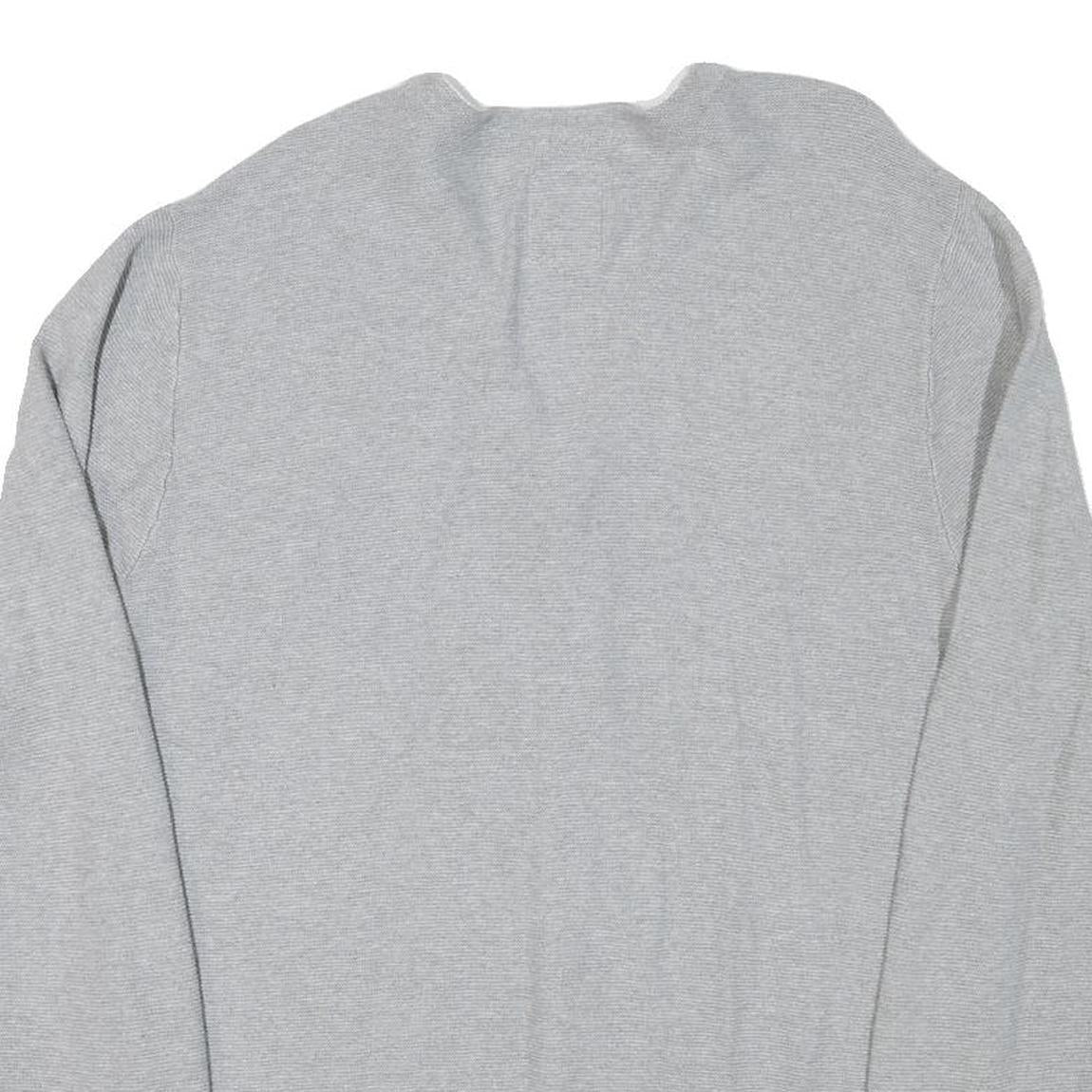 LEVI'S Mens Grey & Light Grey Plain Button Up Jumper Crew Neck Cotton Blend XL