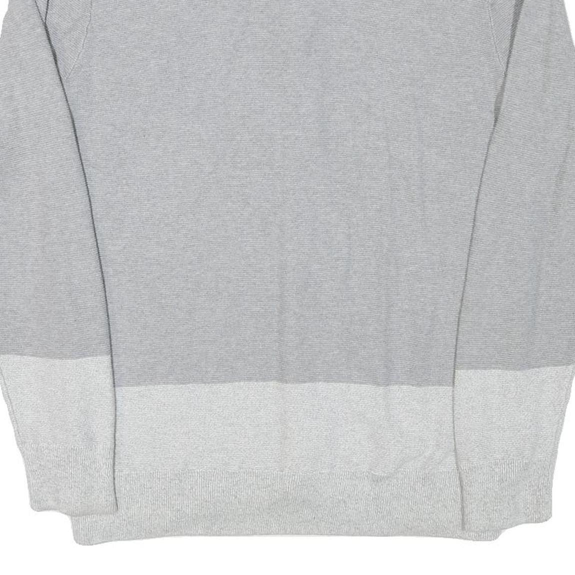 LEVI'S Mens Grey & Light Grey Plain Button Up Jumper Crew Neck Cotton Blend XL