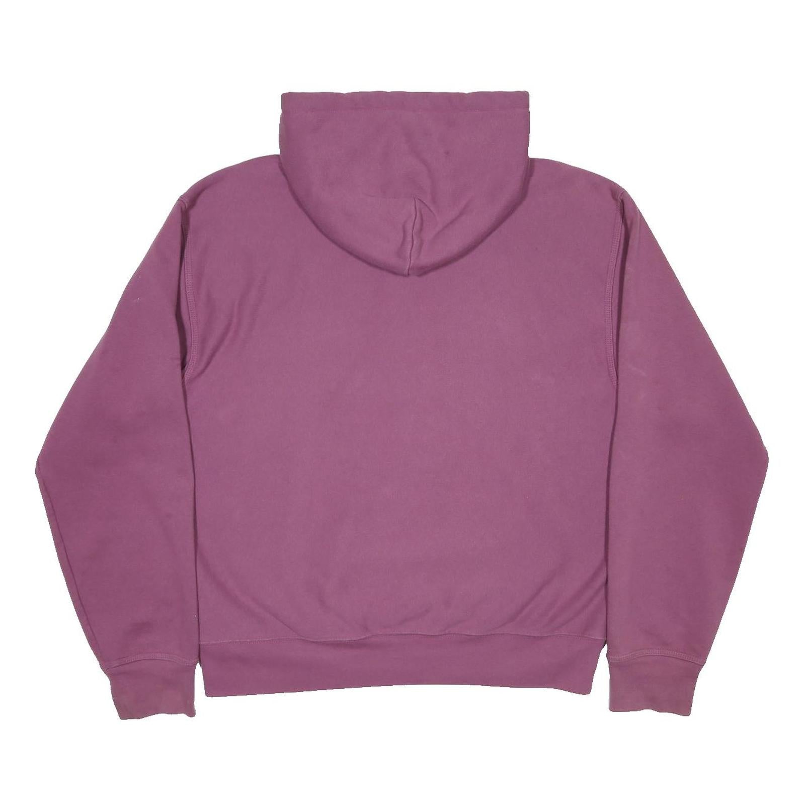 STUSSY Locations Mens Purple Zip Hoodie L Polycotton Full Zip Sweatshirt