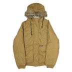 MEMBERS ONLY Mens Beige Cotton Bomber S Jacket Plain Zip Hooded Casual