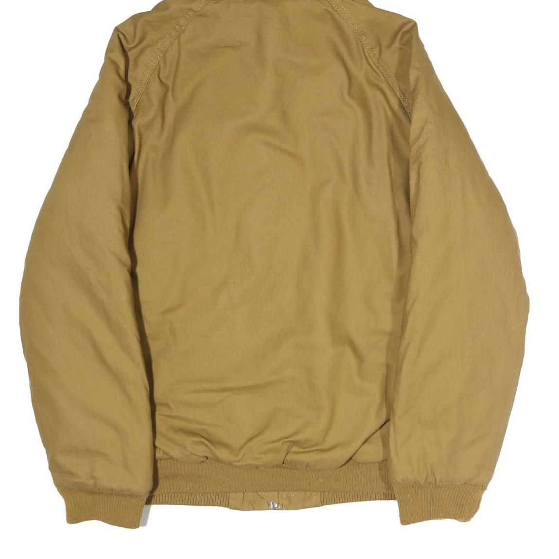 MEMBERS ONLY Mens Beige Cotton Bomber S Jacket Plain Zip Hooded Casual