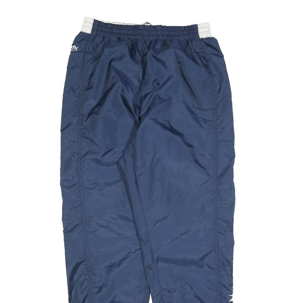 REEBOK Mens Joggers Blue S W26 L30 Polyester Blend Slim Tapered Fit Sportswear