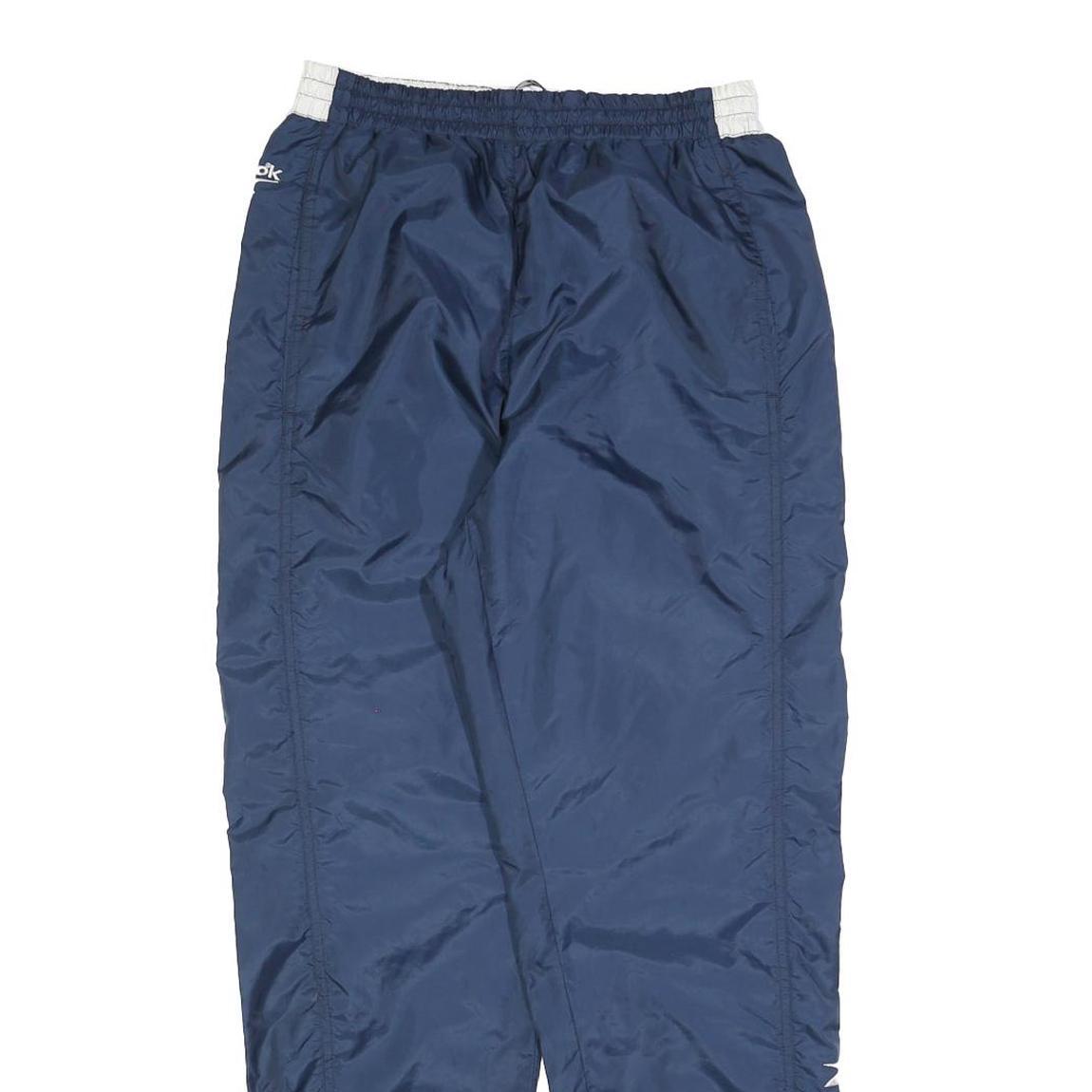 REEBOK Mens Joggers Blue S W26 L30 Polyester Blend Slim Tapered Fit Sportswear