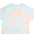 GILDAN Mens Blue & Pink Tie Dye T-Shirt L Short Sleeve Crew Neck Grand Turk
