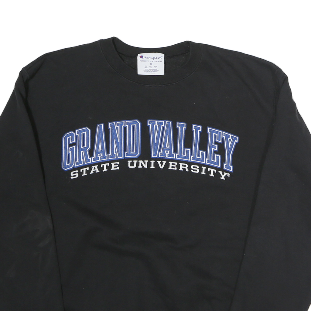 CHAMPION Mens Black Grand Valley State University Crew Neck M Cotton Sweatshirt
