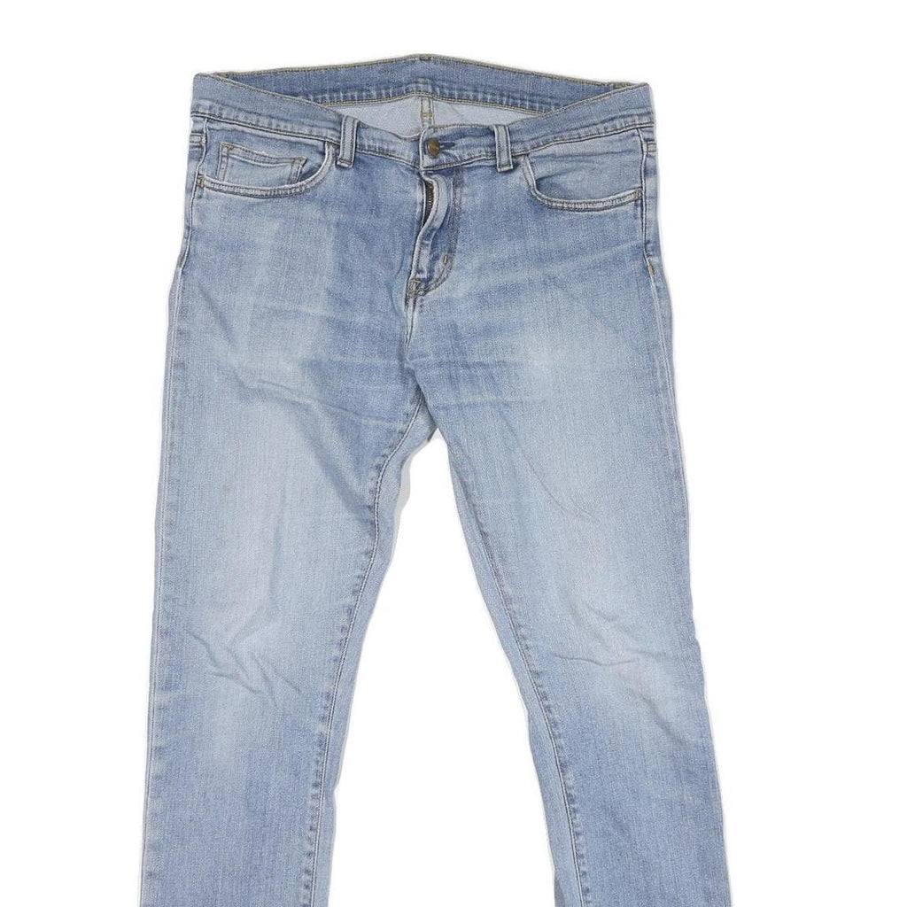 CARHARTT Mens Jeans Blue Regular Straight Denim Light W32 L31 Zip Cotton Blend