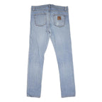 CARHARTT Mens Jeans Blue Regular Straight Denim Light W32 L31 Zip Cotton Blend