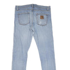 CARHARTT Mens Jeans Blue Regular Straight Denim Light W32 L31 Zip Cotton Blend