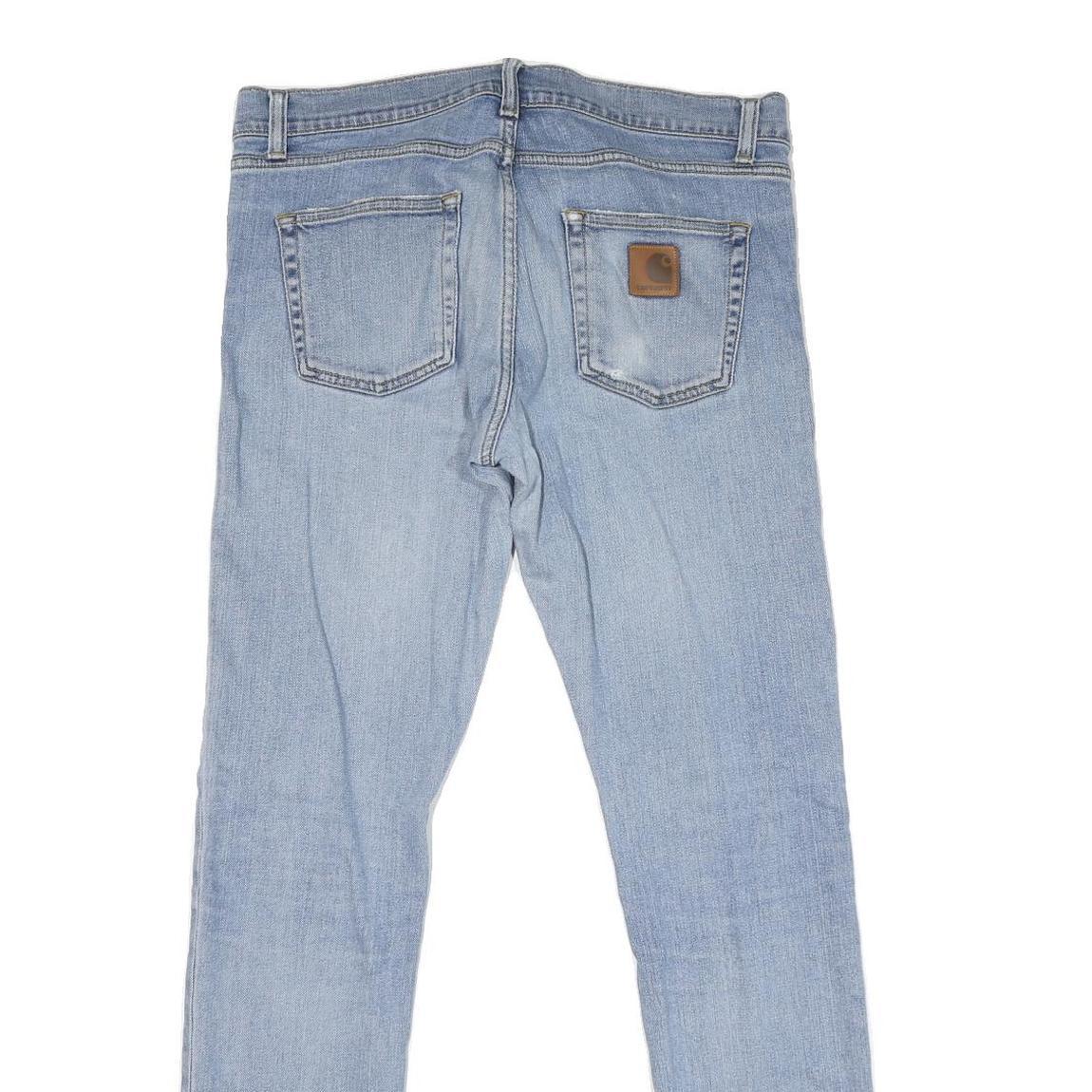 CARHARTT Mens Jeans Blue Regular Straight Denim Light W32 L31 Zip Cotton Blend