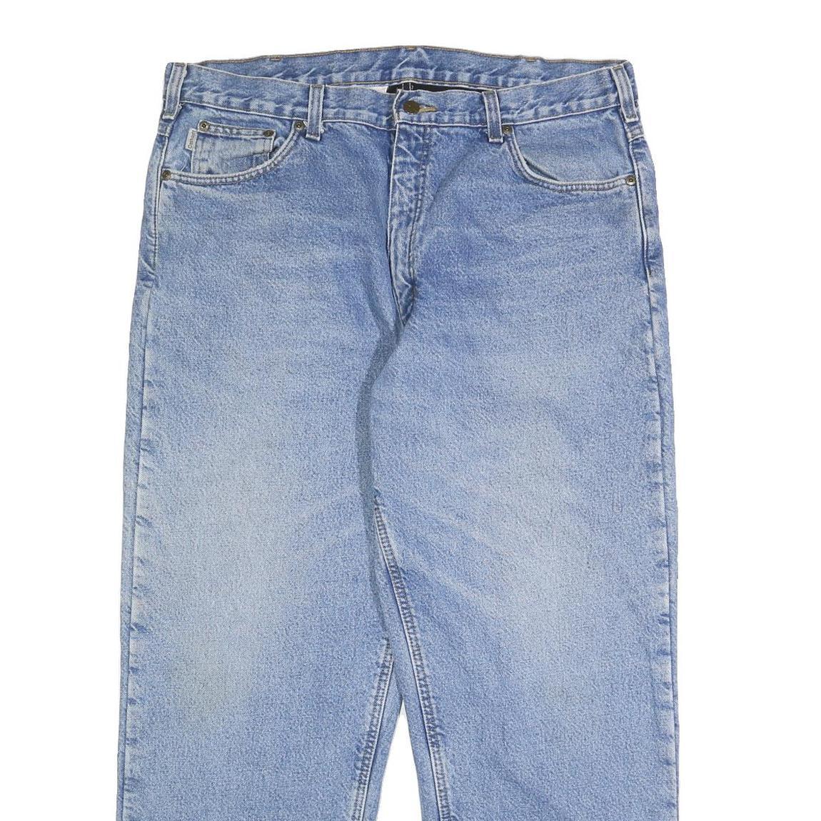 CARHARTT Mens Jeans Blue Relaxed Straight Denim Light W38 L30 Workwear