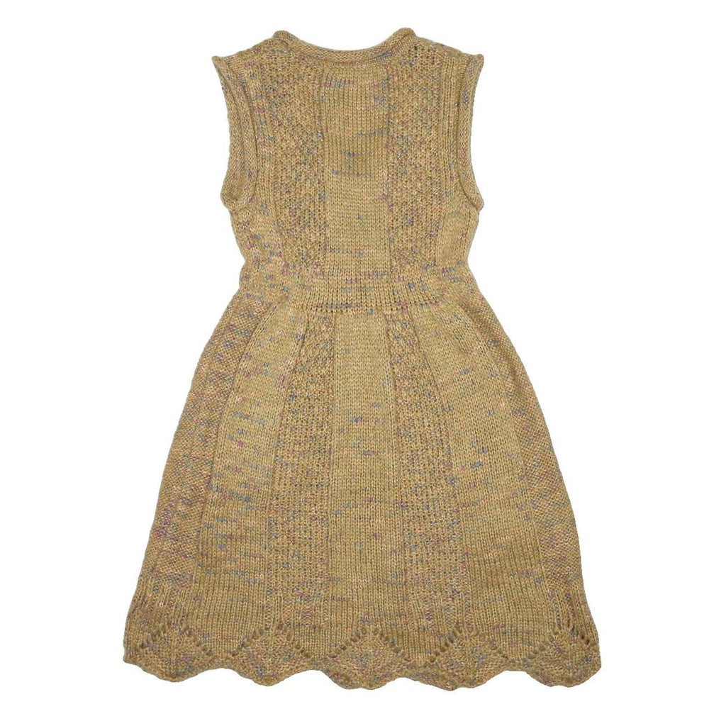 DESIGUAL Womens Beige Acrylic Sleeveless Knit Mini Dress L Floral Applique