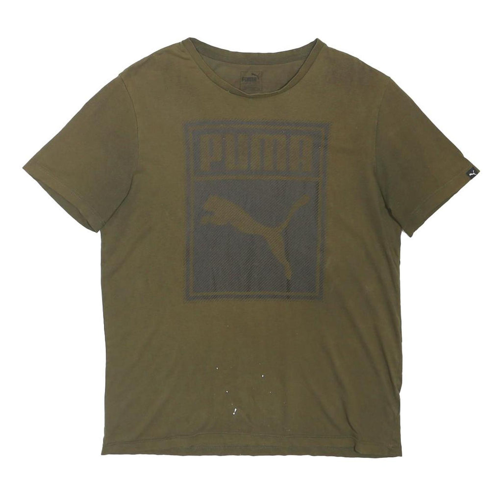 PUMA Mens Green Classic T-Shirt L Short Sleeve Crew Neck Cotton Blend