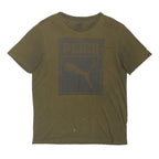 PUMA Mens Green Classic T-Shirt L Short Sleeve Crew Neck Cotton Blend