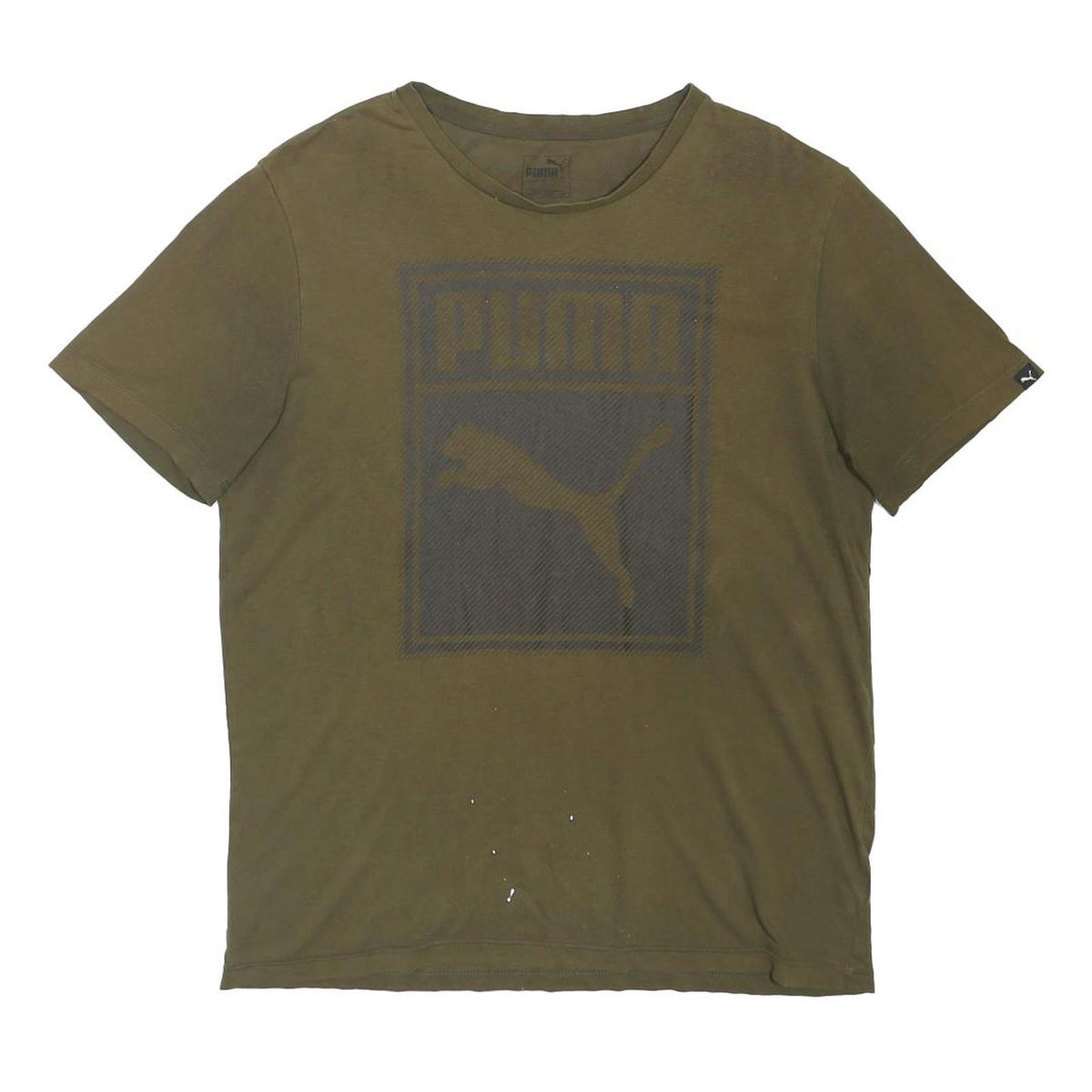 PUMA Mens Green Classic T-Shirt L Short Sleeve Crew Neck Cotton Blend