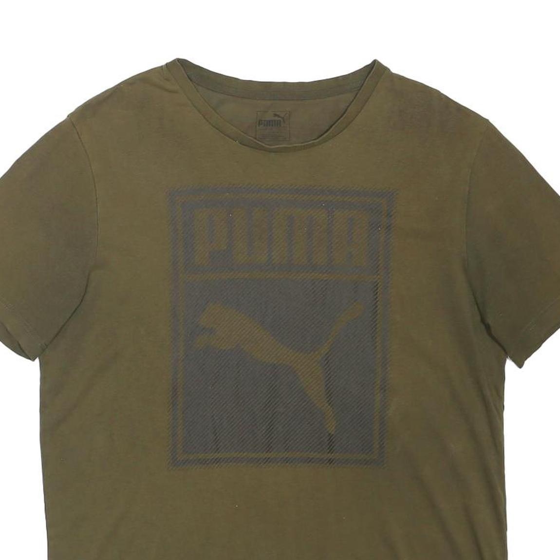 PUMA Mens Green Classic T-Shirt L Short Sleeve Crew Neck Cotton Blend