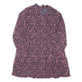 M&S Womens Black & Pink Floral Day Woven Dress Long Sleeve Midi UK 18