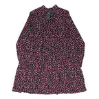 M&S Womens Black & Pink Floral Day Woven Dress Long Sleeve Midi UK 18