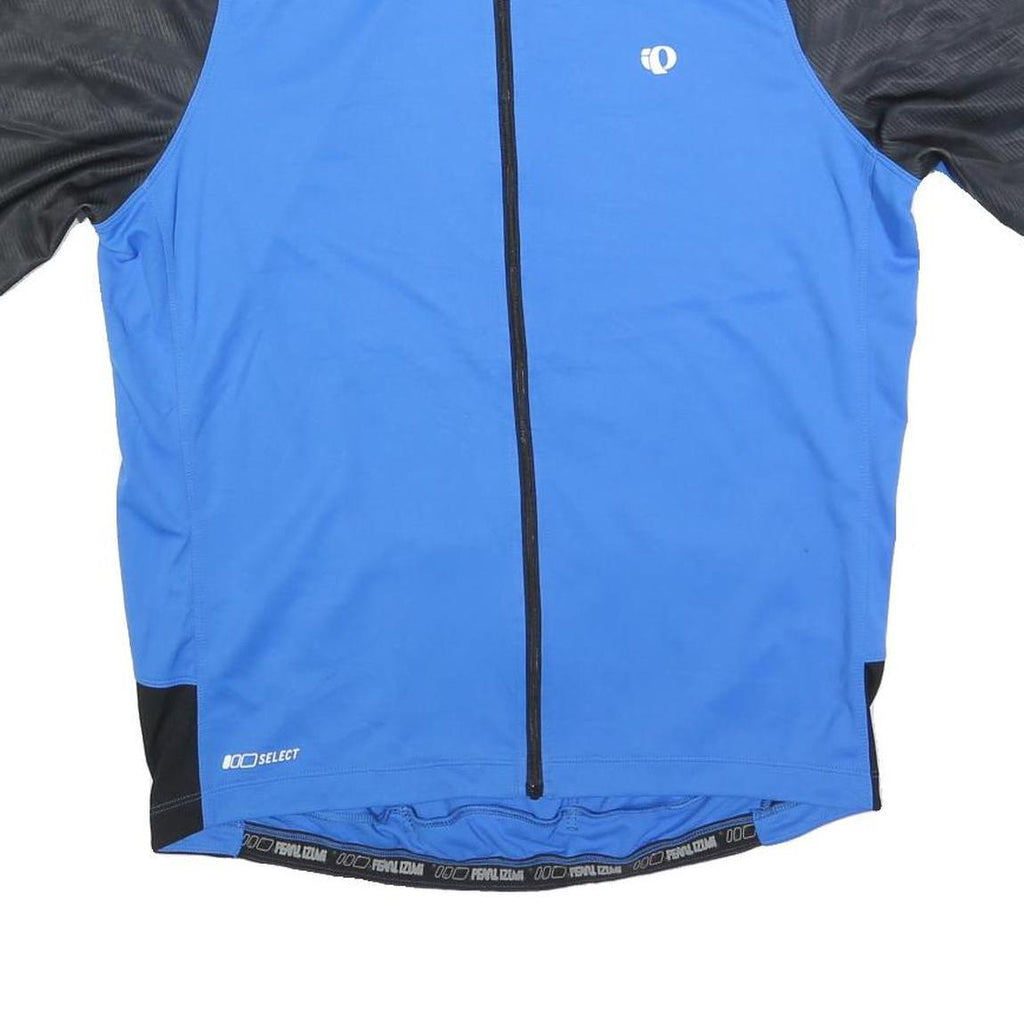 PEARL IZUMI Mens Blue & Black Cycling Jersey XL Short Sleeve Zip Neck
