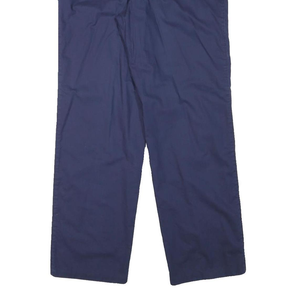 ACKERMANN Mens Polyester Blend Navy Regular Fit Straight Leg Trousers W31 L30