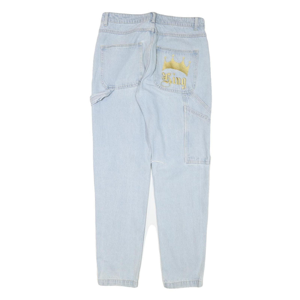 BLACK SALT Womens Relaxed Light Blue Denim Relaxed Fit W30 L31 Distressed Jeans