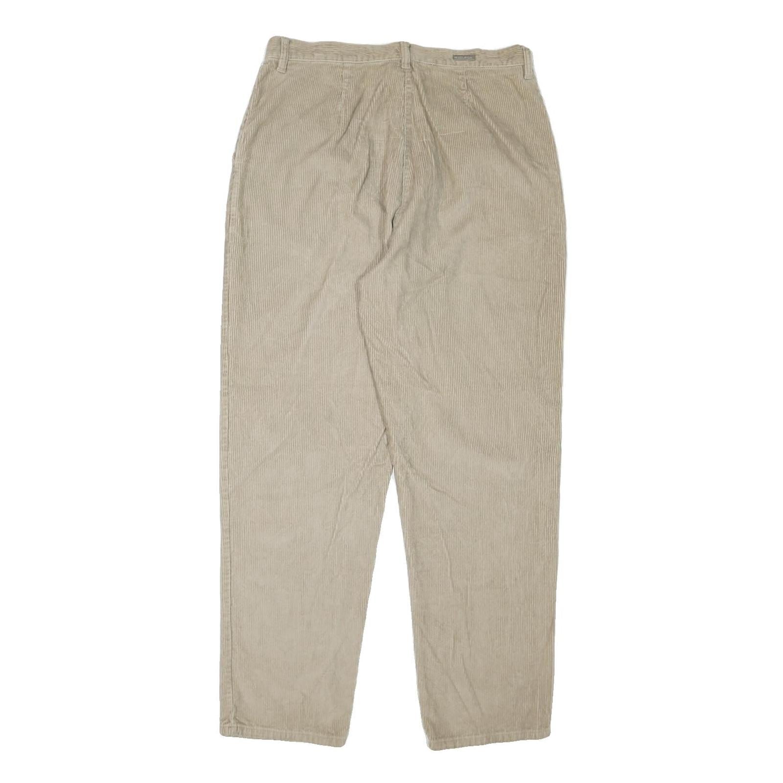 WOOLRICH Womens Cotton Blend Beige Regular Straight Trousers W34 L30 Comfortable