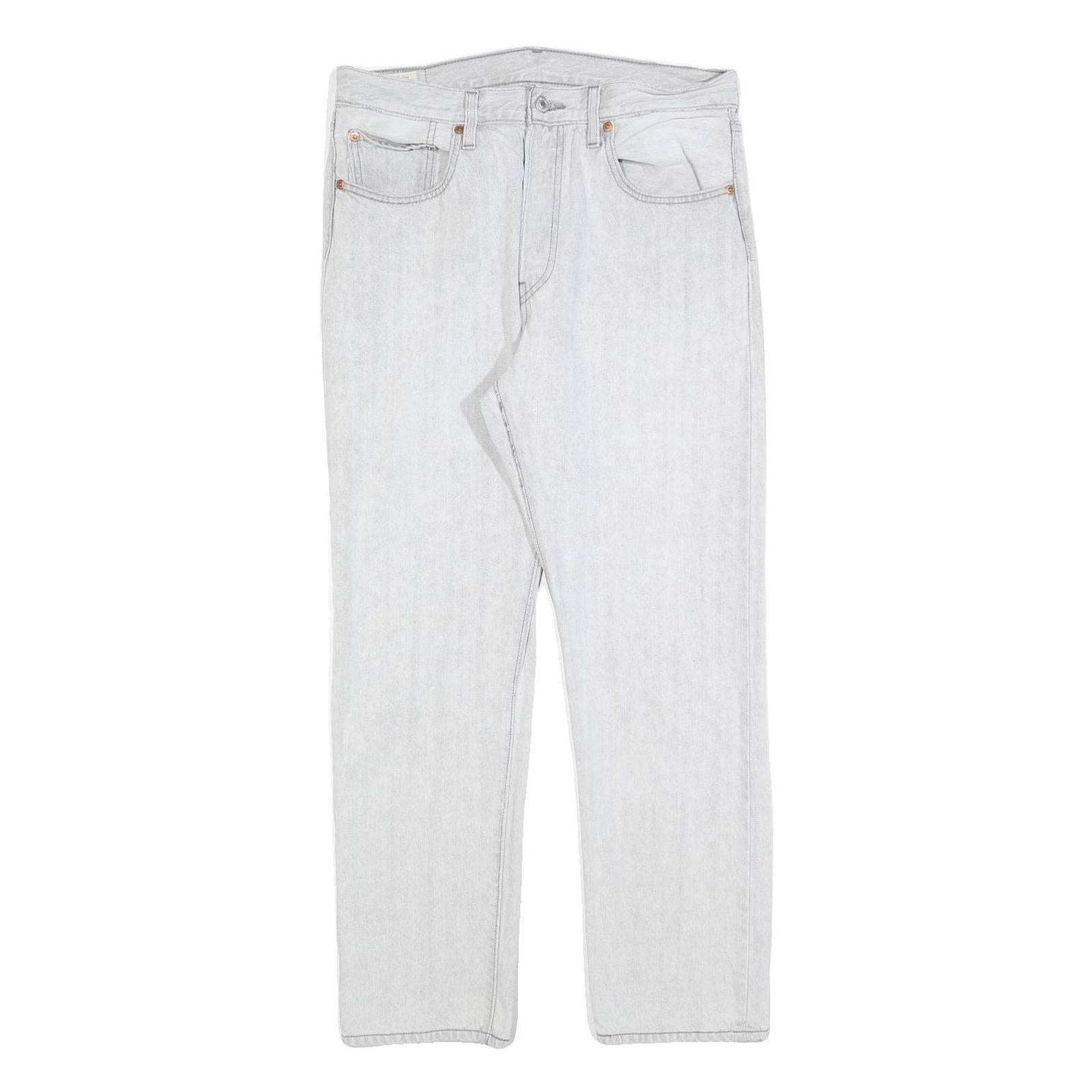 LEVI'S 501 BIG E Womens Jeans White Regular Straight Denim Raw W30 L28 Vintage