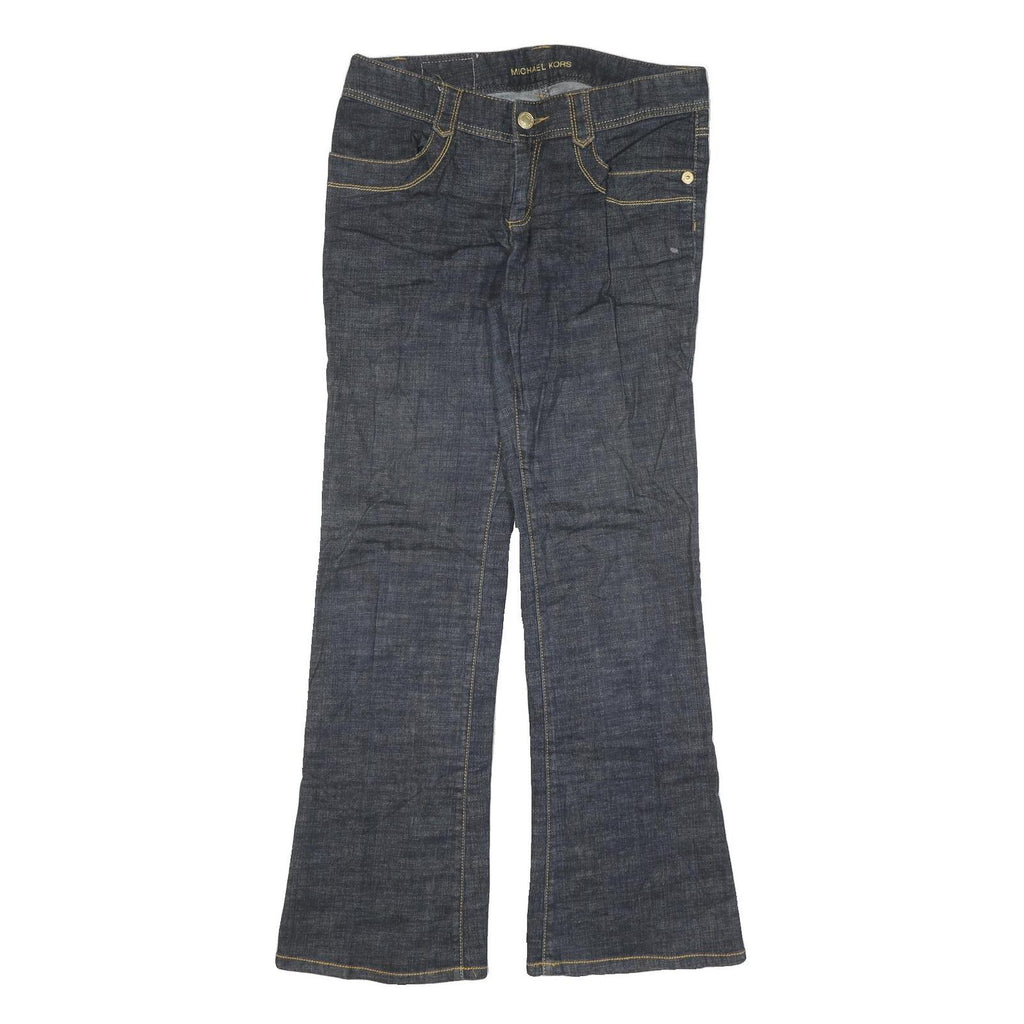 MICHAEL KORS Womens Dark Blue Regular Flared Denim Jeans W32 L33 Stylish Classic