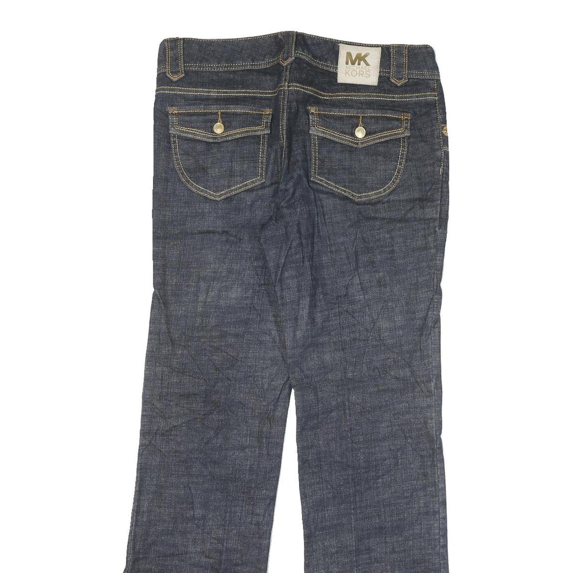 MICHAEL KORS Womens Dark Blue Regular Flared Denim Jeans W32 L33 Stylish Classic