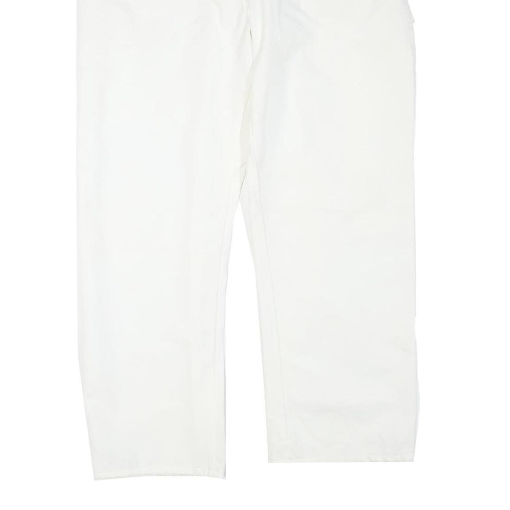 DICKIES Mens Cotton Blend White Regular Fit Straight Leg Trousers W40 L30