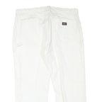 DICKIES Mens Cotton Blend White Regular Fit Straight Leg Trousers W40 L30