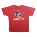 Mens Red San Diego State Graphic T-Shirt L Short Sleeve Crew Neck Casual Wear