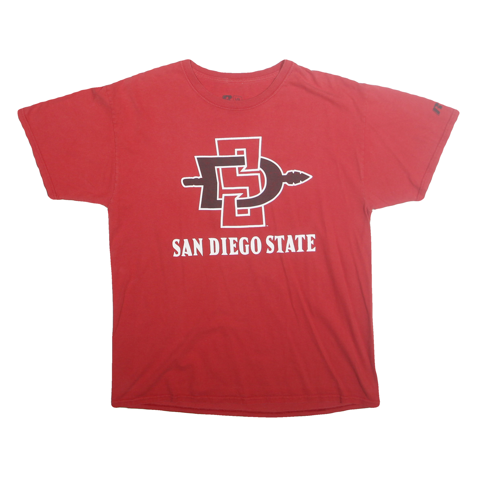 Mens Red San Diego State Graphic T-Shirt L Short Sleeve Crew Neck Casual Wear