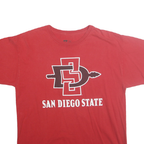 Mens Red San Diego State Graphic T-Shirt L Short Sleeve Crew Neck Casual Wear
