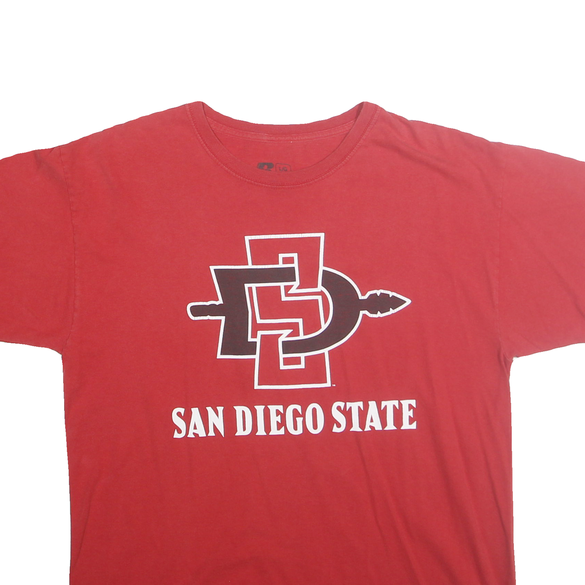 Mens Red San Diego State Graphic T-Shirt L Short Sleeve Crew Neck Casual Wear