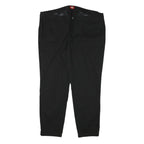 DICKIES Womens Polyester Blend Black Slim Trousers W44 L30 Workwear Zip Closure