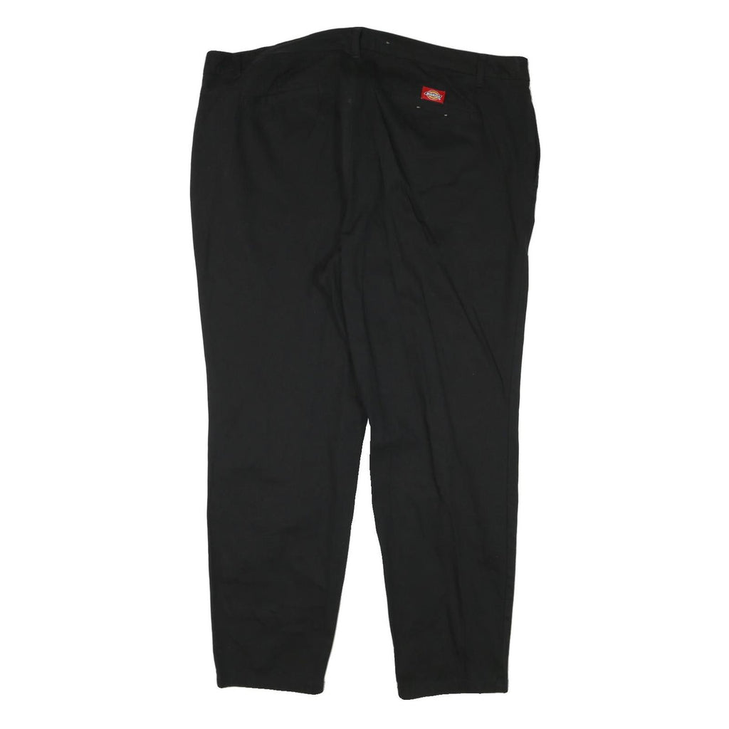 DICKIES Womens Polyester Blend Black Slim Trousers W44 L30 Workwear Zip Closure