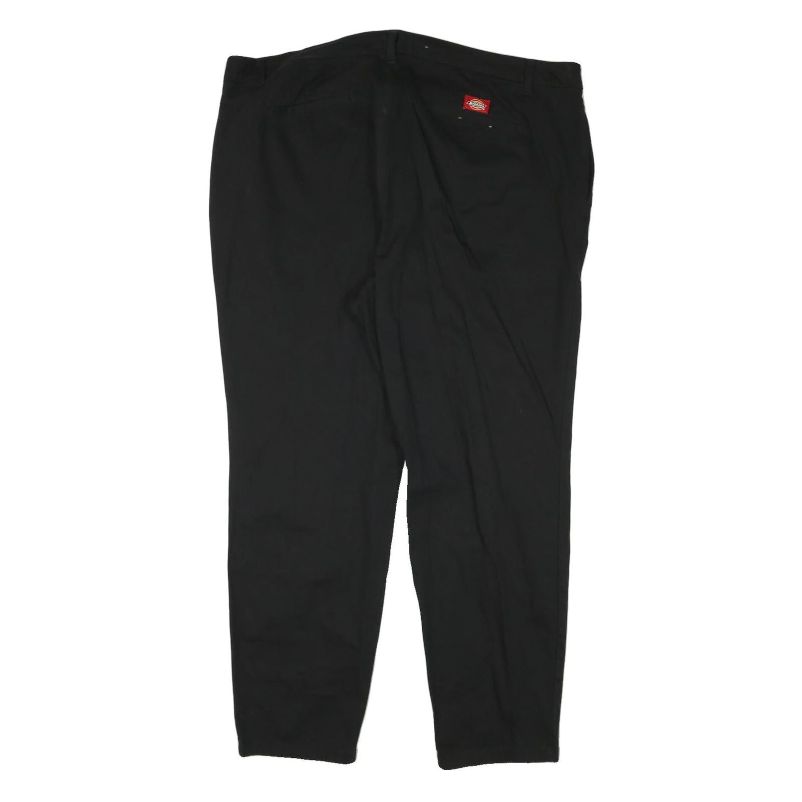 DICKIES Womens Polyester Blend Black Slim Trousers W44 L30 Workwear Zip Closure