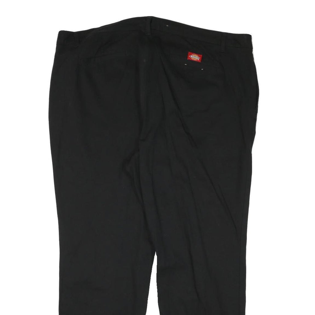 DICKIES Womens Polyester Blend Black Slim Trousers W44 L30 Workwear Zip Closure
