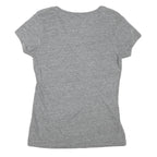 TRUE RELIGION Womens Grey Graphic T-Shirt M Short Sleeve V-Neck Cotton Blend