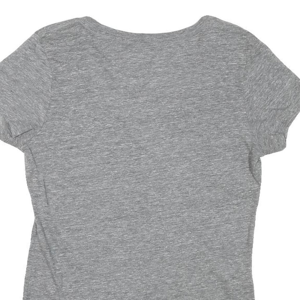 TRUE RELIGION Womens Grey Graphic T-Shirt M Short Sleeve V-Neck Cotton Blend