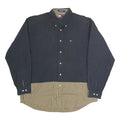 TOMMY HILFIGER Mens Navy & Yellow Check Shirt XL Button Down Cotton Casual