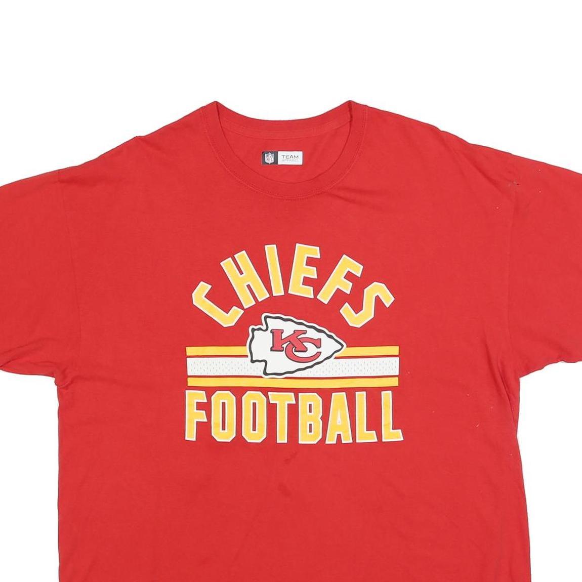 NFL Mens Red Chiefs Football Graphic T-Shirt XL Short Sleeve Crew Neck