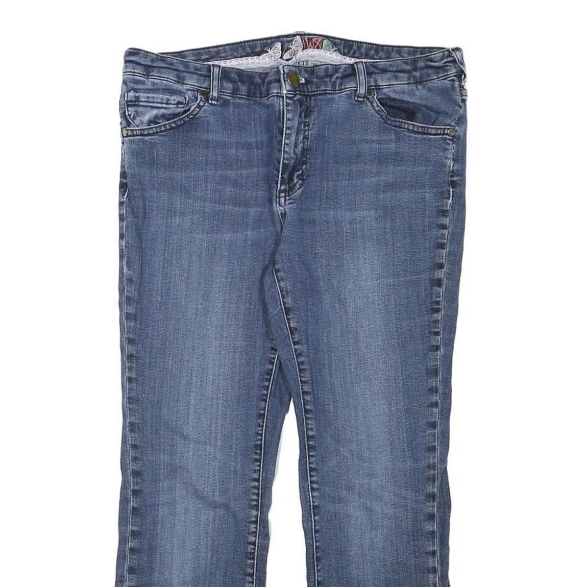 WHITE STUFF Womens Slim Fit Blue Denim Jeans W30 L24 Embroidered Pocket Detail
