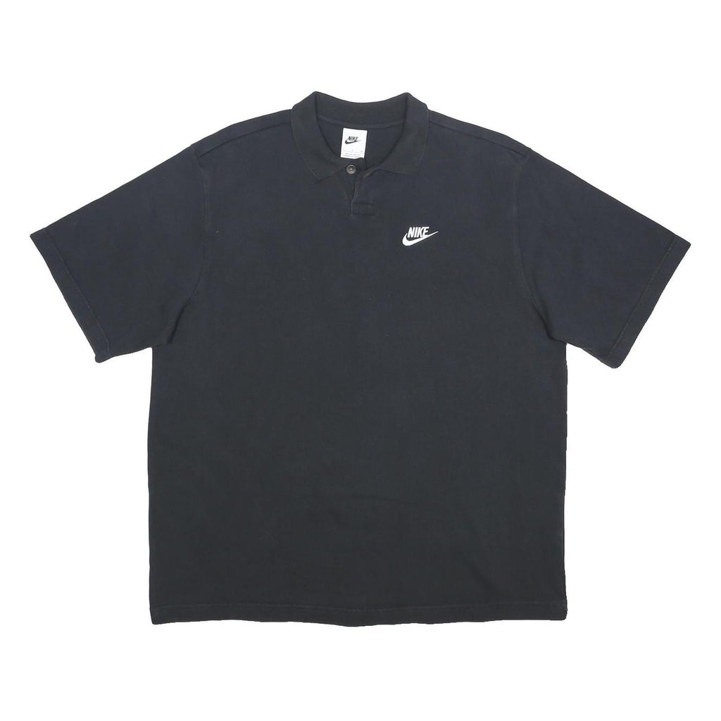 NIKE Womens Black Polo Shirt S Cotton Short Sleeve Classic Logo