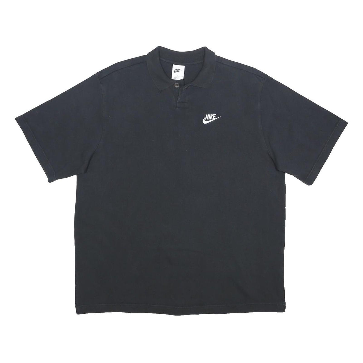 NIKE Womens Black Polo Shirt S Cotton Short Sleeve Classic Logo