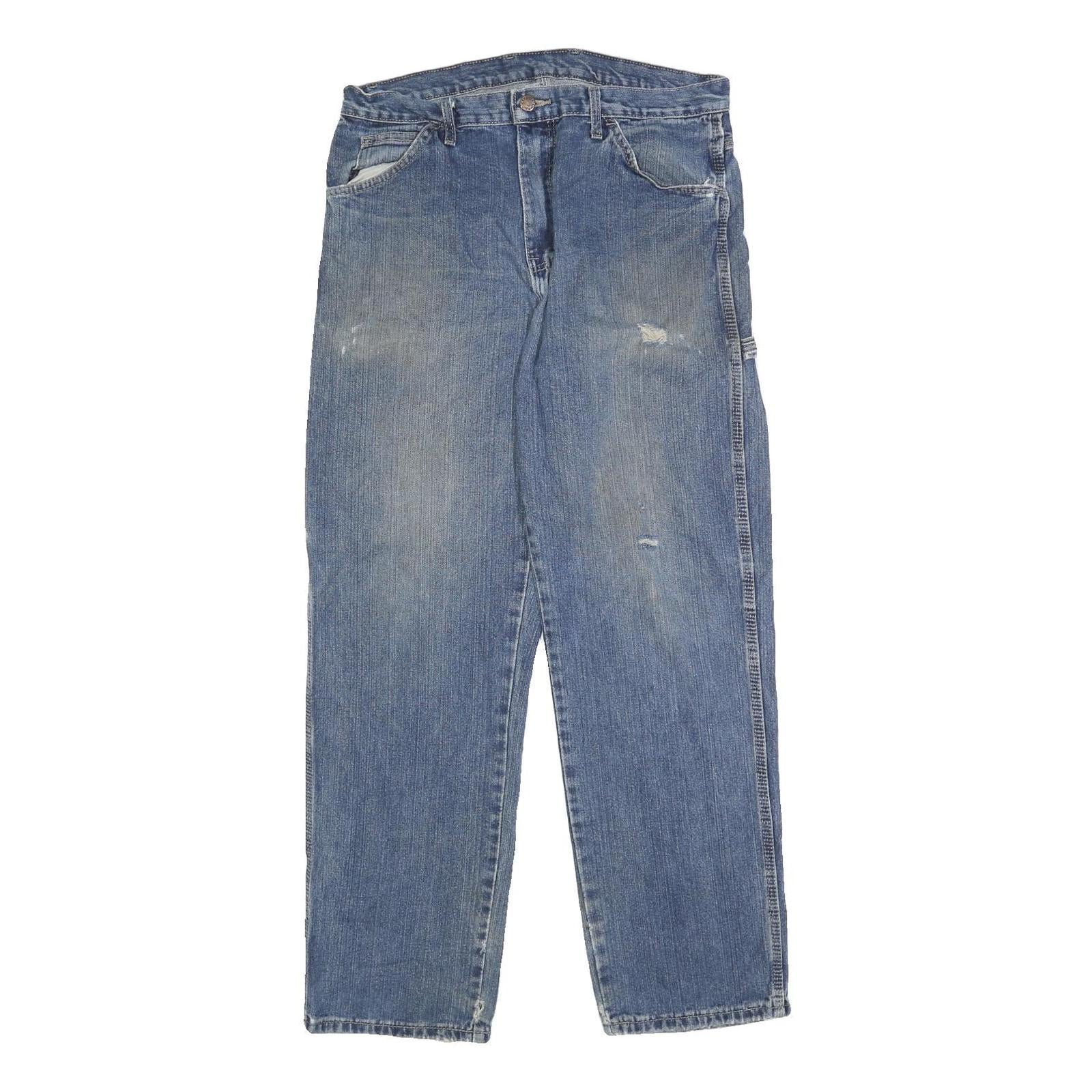 DIESEL Mens Blue Regular Fit Straight Denim Rinse W34 L32 Workwear Jeans