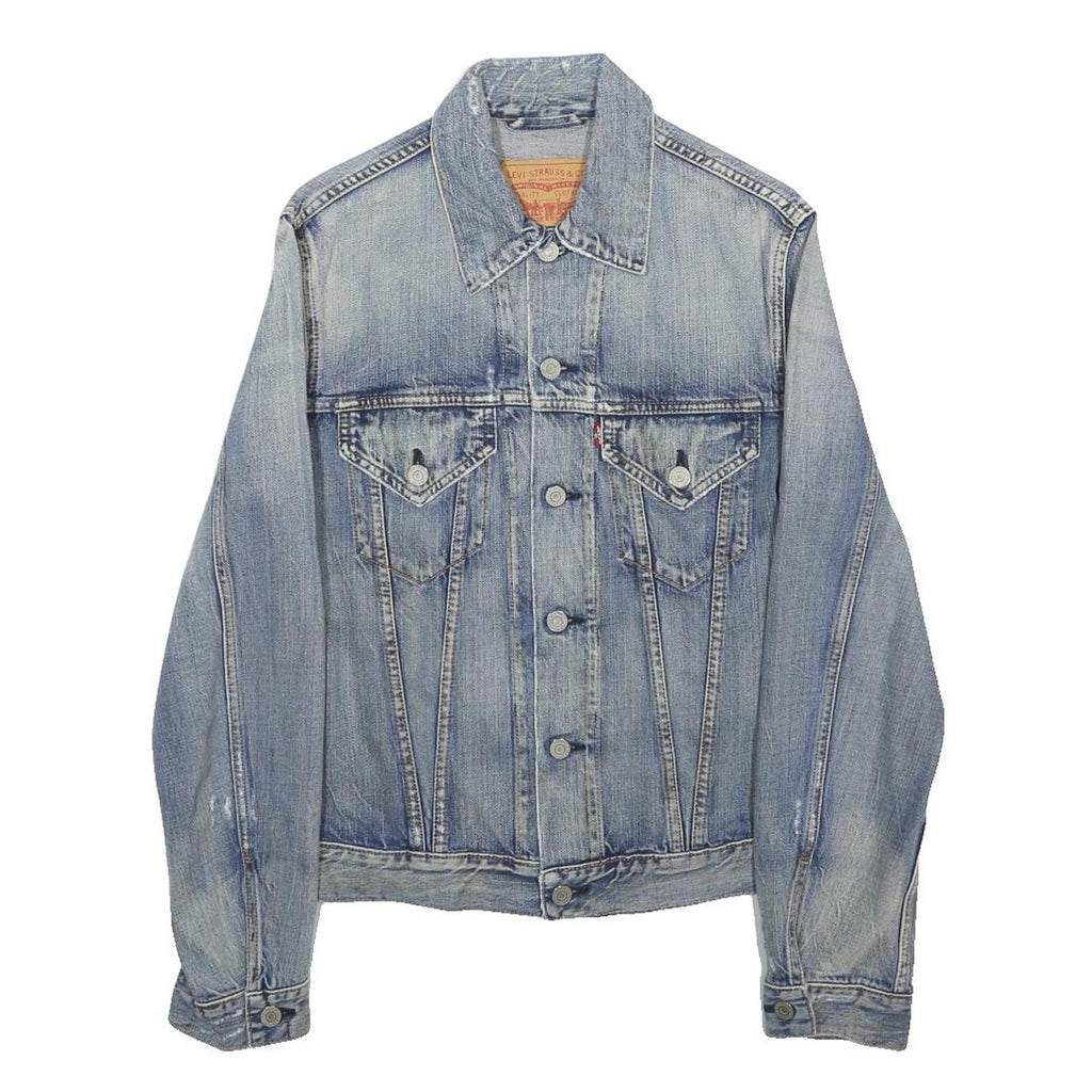 LEVI'S Mens Blue Denim Jacket S Cotton Classic Button Closure Casual