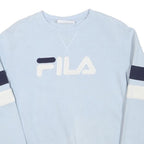 FILA Mens Light Blue & Navy Blue & White Sweatshirt Crew Neck S Fila Logo