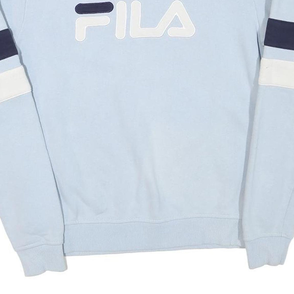 FILA Mens Light Blue & Navy Blue & White Sweatshirt Crew Neck S Fila Logo