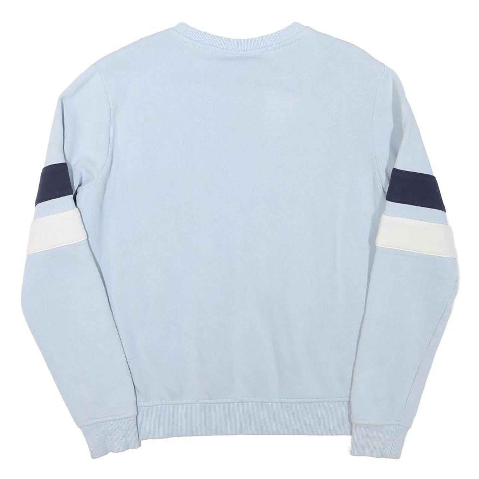 FILA Mens Light Blue & Navy Blue & White Sweatshirt Crew Neck S Fila Logo